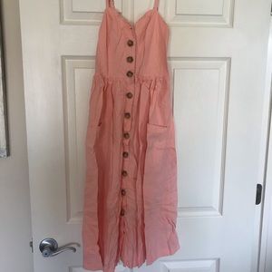 Urban Outfitters Dresses - Urban outfitters Pink button up summer dress Urban Outfitters Dresses - Urban outfitters Pink button up summer dress